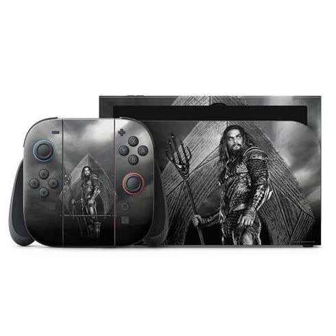 The Justice League (2017) Aquaman Poster Nintendo Switch 2 (2025) with Joy-Con Skin